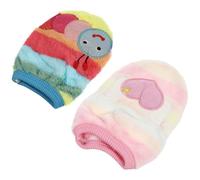 Cabilock Disfraz para Perros Pequeños 2 Piezas Ropa de Conejo Cálida de Vellón Chaleco Corazón y Diseño de Oruga XXS, Ropa de Fiesta y Cosplay para Cachorros, Suministros para Mascotas