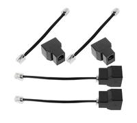 Cabilock Divisor Telefónico Rj11 Negro 4 Piezas Adaptador Desmontable 6p4c 4 Núcleos Rj14 para Cable Telefónico Fijo Hogar Oficina