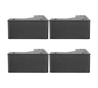 Cabilock Elevadores de Altura para Muebles en Forma de L Negras 8 CM, 4 Patas Metálicas para Sofá, Cama y Escritorio, Soporte Resistente para Muebles de Interior y Dormitorio
