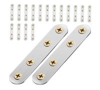 Cabilock Escuadras Planas De Acero Inoxidable 77x16 Mm, 18 Unidades, Soportes Para Muebles y Estanterías, Placas Rectas Para Refuerzo, Conector De Placa De Unión, Uso Industrial y Reparación Doméstica