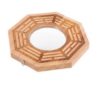 Cabilock Espejo Bagua Chino Convexo de Madera para Pared y Entrada, Vintage