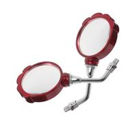 Cabilock Espejos Retrovisores para Motocicleta Aplicables, Juego de 2 Piezas en Color Rojo, Espejos Laterales Ajustables para Manillar, Resistentes Intemperie y Vibraciones,