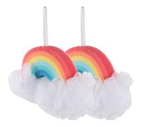 Cabilock Esponja de Baño Infantil Arcoíris 2piezas para Niños, Suavidad y Exfoliante, Material Esponja Adecuado para Ducha y Cuidado Piel