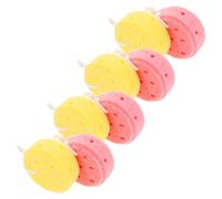 Cabilock Esponjas de Baño para Bebés y Pequeños 8 Piezas Esponjas Exfoliantes Corporales Suaves Colores Rosa y Amarillo Ideales para Ducha y Baño en Casa o Viaje
