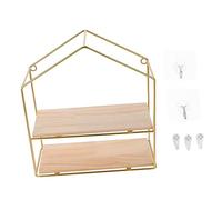 Cabilock Estante De Almacenamiento De Pared Nórdico De Hierro Dorado Forma De Casa Pequeña, Multiusos, para Sala De Estar y Dormitorio, Soporte Decorativo para Plantas y Objetos Varios
