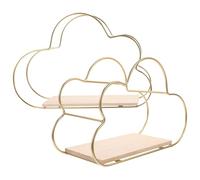 Cabilock Estante Flotante de Pared Forma de Nube 2 Piezas Mediano y Grande Hierro Dorado Estantería Decorativa para Dormitorio Sala de Estar y Baño Soporte para Libros y Objetos
