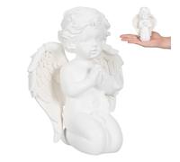 Cabilock Estatua De Angel Navidad Querubines Arrodillados Rezando, Blanco Figura De áNgel Bebé De Resina, Estatua De Angelito con Alas, Escultura De QuerubíN Conmemorativa para DecoracióN