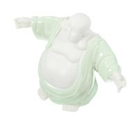 Cabilock Estatua de Buda Maitreya de Cerámica para Decoración de Escritorio Adorno de Buda Pequeño para Hogar Moderno y Oficina Cerámica con Base Estable