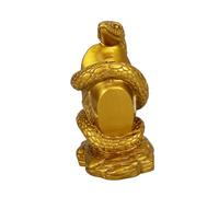 Cabilock Estatua de Resina Serpiente Dorada Adorno para Escritorio Decoración y Coleccionable para Hogar y Oficina
