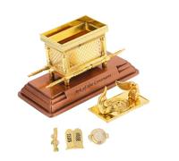Cabilock Estatua Religiosa del Cofre De La Alianza Pequeña 11,2x5,8x7,3 Cm Réplica Resina Decoración Judaica Sagrada para Hogar y Oficina Tapa Interactiva Juego De 4 Piezas