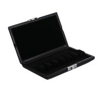 Cabilock Estuche para Cañas de 6 Unidades Hebilla Metálica de Bloqueo, Caja de Almacenamiento Ventilada en Cuero Pu Marrón Forro de Fieltro, Accesorio Portátil para Instrumentos