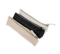 Cabilock Estuche para Lápices de Gran Capacidad Cremallera Cuero PU Resistente al Agua Set de 3 Unidades Organizador Portátil para Oficina Universidad y Papelería Escolar