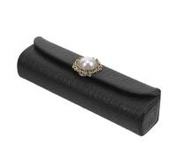 Cabilock Estuche Portátil para Pintalabios con Espejo, Organizador Pequeño para Lápiz Labial hasta 11,6x1,6 Cm, Diseño Lichi en Color Oscuro y Perla, Bolso Compacto para Maquillaje y Viaje