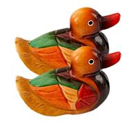 Cabilock Figura de Patos Mandarines en Madera, 1 Par, Decoración