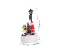 Cabilock Figurita Santa Claus de Resina con Luz LED Decoración Luminosa para Escritorio de Navidad Batería Operada Resistente y Portátil para Festivo Interior