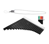 Cabilock Flauta De Pan Profesional De 18 Tubos En C, Material Resina Abs Negro, Instrumento Musical Portátil Adecuado Para Principiantes y Estudiosos De Música