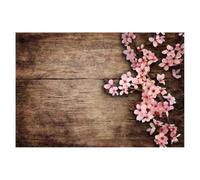 Cabilock Fondo de Vinilo Diseño de Tablones y Flores de Durazno y Decoración de Primavera para Fotografía de Retrato Adecuado para Estudio Profesional