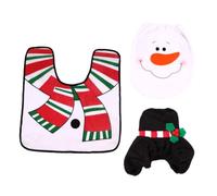 Cabilock Funda de Inodoro Navideña Juego de Inodoro de Tela Decoración de Baño de Navidad y Tapa del Tanque de Agua Obsequio de Navidad