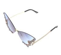 Cabilock Gafas de Sol sin Montura Diseño de Mariposa y Cristales, Gafas de Sol de Moda para Fiesta Verano Protección UV y Montura de Resina y Metal