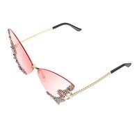 Cabilock Gafas de Sol sin Montura Diseño de Mariposa y Cristales para Celebracion Verano, Lentes de Resina y Metal Fáciles de Usar para Actividades al Aire Libre