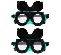 Cabilock Gafas de Soldadura Abatibles Antideslumbrantes 2 Unidades, Protección Ocular para Soldar Cristal y Abs, Gafas de Seguridad Industriales para Trabajos de Soldadura y Corte