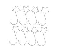 Cabilock Gancho para Colgar de Navidad Metálico Forma de Estrella Hueca 60 Unidades Plateadas 10X50 MM Ganchos Multifuncionales para Decoración y Almacenamiento en Puertas y Paredes