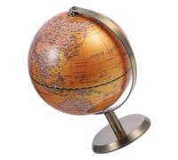 Cabilock Globo Terráqueo Giratorio Pequeño de 14 CM para Escritorio Decoración Educativa de Geografía Color Amarillo Perla Adecuado para Aula y Estudio