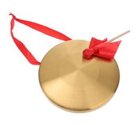 Cabilock Gong de Mano Cobre 22 CM con Platillo Chino Tradicional Instrumento Musical de Percusión Portátil con Cordón para Uso Educación Musical y Entretenimiento Infantil
