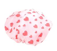 Cabilock Gorro de Ducha para Salón de Belleza Elástico de Toalla Gorro Cabello Reutilizable Estampado de Corazón Rosa Protección Suave para Secar y Cuidar el Cabello