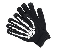 Cabilock Guantes de Ciclismo Fluorescentes Unisex Talla Única Guantes Térmicos de Punto Diseño de Esqueleto Que Brilla Oscuridad para Ciclismo Nocturno y Fiestas de Halloween