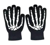 Cabilock Guantes de Ciclismo Nocturno Luminosos de Esqueleto Cálidos de Dedos Completos Talla Única Tejidos Acrílicos Flexibles para Actividades al Aire Libre y Fiestas de Halloween