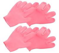 Cabilock Guantes Hidratantes de Silicona para Manos Secas 2 Pares Color Rosa para Uso Nocturno y Aplicación de Loción Diseño Ceñido y Cómodo Cuidado Intensivo