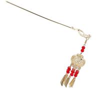 Cabilock Horquilla Cabello Hanfu de Metal Diseño de Farolillo Brillante y Borla Palillos Chinos Negros para Mujer Accesorios Vintage para Moños y Peinados Elegantes