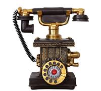 Cabilock Hucha de Réplica de Teléfono Retro de Resina Sintética, Adorno Vintage para Hogar y Habitación Estilo Nostálgico y Diseño Original Negro