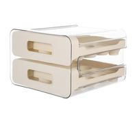 Cabilock Huevera para Refrigerador de Plástico Transparente Cajón Deslizante Apilable 32 Compartimentos Porta Huevos Frescos para Cocina y Picnic Bandeja Organizadora para