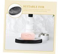 Cabilock Jabonera de Resina Nórdico con Drenaje Diseño Mármol Negro Soporte Resistente para Jabón y Esponja para Baño y Cocina Caja de Almacenamiento Práctica