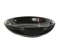 Cabilock Jabonera Decorativa de Cerámica Negra para Baño Diseño Ovalado y Superficie Lisa, Soporte Práctico para Pastilla de Jabón en Bañera o Lavabo