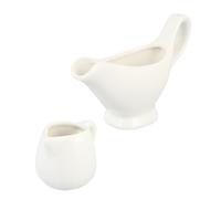 Cabilock Juego de 2 Salseras de Cerámica de 50ml y 300ml con Asa, Recipiente para Salsa Fácil de Transportar y Almacenar, Adecuado para Servir Aderezos Cocina