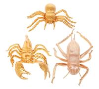 Cabilock Juego de 3 Figuras Realistas de Insectos para Decoración del Hogar, Modelo de Escorpión Grande 79.6g, Grillo Grande 73.8g y Araña Mediana 36.2g, Adornos para Sala de Estar