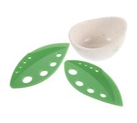 Cabilock Juego de 3 Piezas Pelador de Hierbas Artesanal de Cerámica Resistente Cuenco para Quitar Hojas de Col Rizada y Perejil Utensilio de Cocina Esmaltado Antiadherente para Chefs y