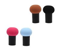 Cabilock Juego de 4 Borlas Cosméticas para Mujer, Diseño Pequeño de Cabeza de Hongo, Aplicadores para Polvos Sueltos y Base Líquida, Reutilizables y Fáciles de Limpiar Color Aleatorio
