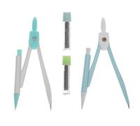 Cabilock Juego de 4 Brújulas para Estudiantes, Herramientas de Enseñanza de Matemáticas, Compases de Dibujo Recambio, Colores Azul y Verde, Material Resistente y Portátil para Escuela