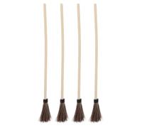 Cabilock Juego de 4 pinceles para acuarela: pincel de detalle de crin de caballo, pincel plano para manualidades, herramienta para principiantes para pintar sobre lienzo, tela y marmoleado.