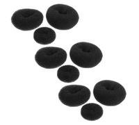 Cabilock Juego de 9 Piezas Formador de Moños Tipo Dona Negros de Nailon Tamaños Grande Mediano y Pequeño para Peinados Femeninos y Recogidos Fáciles y Rápidos