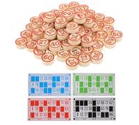 Cabilock Juego de Bingo y Ajedrez de Madera Piezas y Tarjetas Numéricas, Práctico para Reunión Familiar y Desarrollo del Pensamiento Crítico