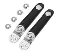 Cabilock Juego de Correa para Acordeón Doble Capa de Cuero Negro, Hebilla Metálica Resistente, Fuelle Centro de 7,8 Cm, Accesorio Práctico para Músicos y Reparaciones de Instrumentos