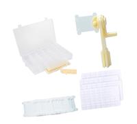 Cabilock Juego de Herramientas de Costura para Bordado y Punto de Cruz Caja de Almacenamiento Plástica Compacta con 100 Placas de Bobinado Bobinadora Manual y 4 Hojas de Pegatinas Set