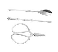 Cabilock Juego de Herramientas y Duraderas de Acero Inoxidable para Mariscos Incluye Tijeras y Alicates para Cangrejo en Color Plata Bolsa de Almacenamiento, Fáciles de Guardar