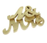 Cabilock Juego de Letreros de Madera para Boda Sr y Sra en Color Oro Rosa Purpurina Decoración Vintage para Mesa Principal Accesorio Romántico para Fiesta de Aniversario y Día de San