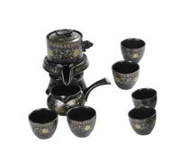 Cabilock Juego de Tetera de Cerámica China y Kit de Tetera Casera Vintage, Diseño Semiautomático, Boca de Taza Delicada, Adecuado para Oficina y Reuniones Sociales